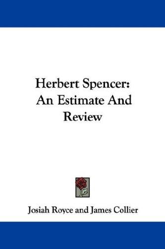 Cover for Herbert Spencer