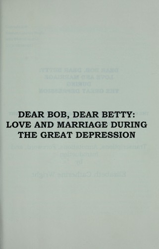 Cover for Dear Bob, Dear  Betty