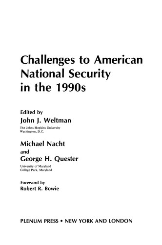 Cover for Challenges to American National Security in the 1990s