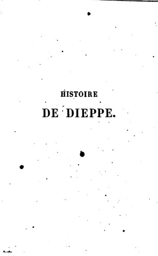 Cover for Histoire de Dieppe