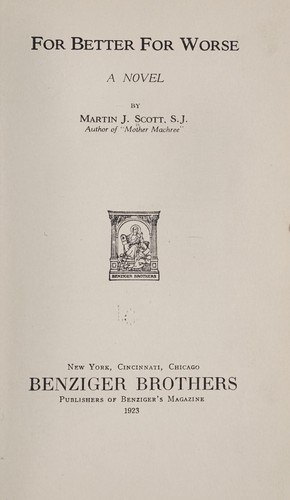 Cover for For better for worse