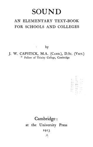 Cover for Sound