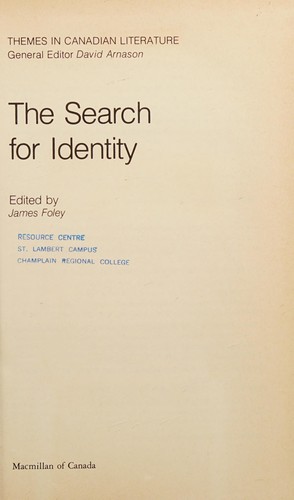 Cover for The Search for identity