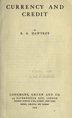 Cover for Currency and credit