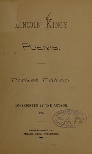 Cover for Lincoln King's poems