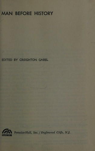 Cover for Man before history