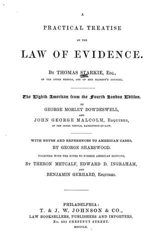 Cover for A practical treatise of the law of evidence