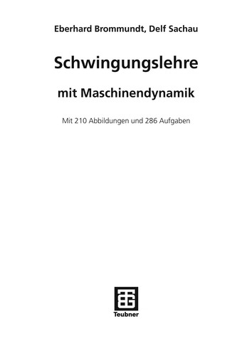Cover for Schwingungslehre