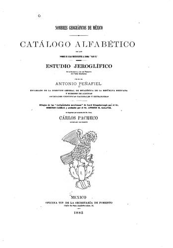 Cover for Nombres geográficos de México: Catálogo alfabético de los nombres de lugar ...