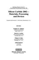 Cover for Silicon carbide 2002--materials, processing, and devices : symposium held December 2-4, 2002, Boston, Massachusetts, U.S.A.