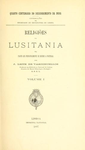 Cover for Religiões da Lusitania na parte que principalmente se refere a Portugal