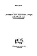 Cover for Church law and constitutional thought in the Middle Ages