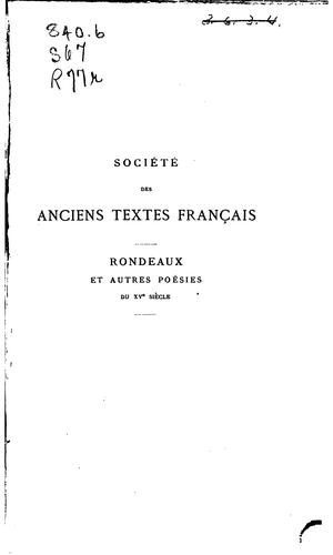 Cover for Rondeaux et autres poésies du XVe siècle