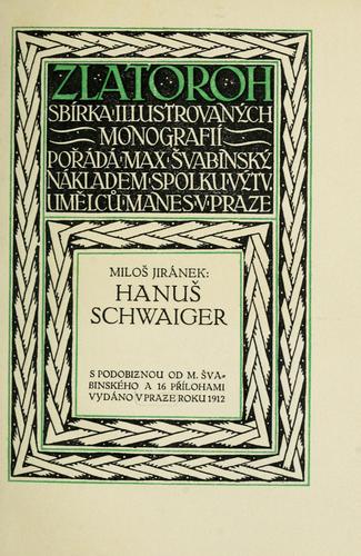 Cover for Hanus Schwaiger.