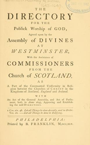 Cover for The directory for the publick worship of God