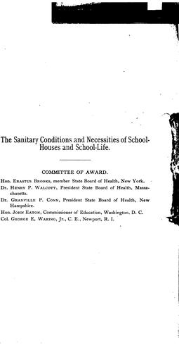 Cover for The sanitary conditions and necessities of school-houses and school life