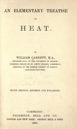 Cover for An elementary treatise on heat