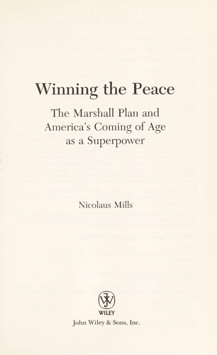 Cover for Winning the peace