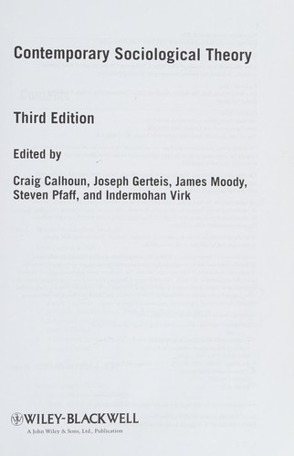 Cover for Contemporary sociological theory