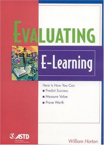 Cover for Evaluating e-learning