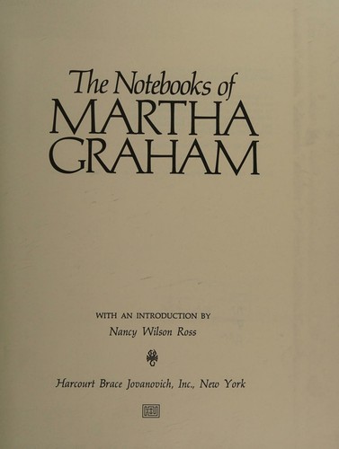 Cover for The notebooks of Martha Graham