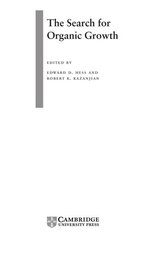 Cover for The search for organic growth