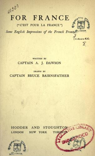Cover for For France = C'est pour la France