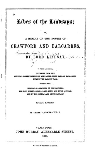 Cover for Lives of the Lindsays