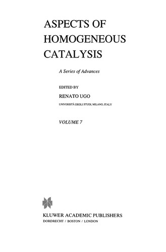Cover for Aspects of Homogeneous Catalysis