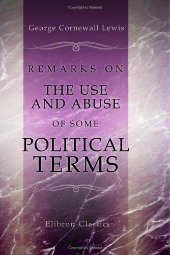 Cover for Remarks on the Use and Abuse of Some Political Terms
