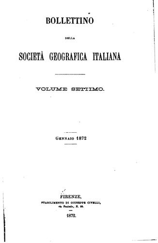 Cover for Bollettino della Società geografica italiana
