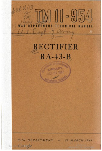 Cover for Rectifier RA-43-B