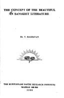 Cover for The concept of the beautiful in Sanskrit literature