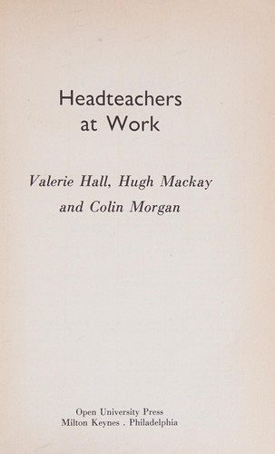 Cover for HEADTEACHERS AT WORK