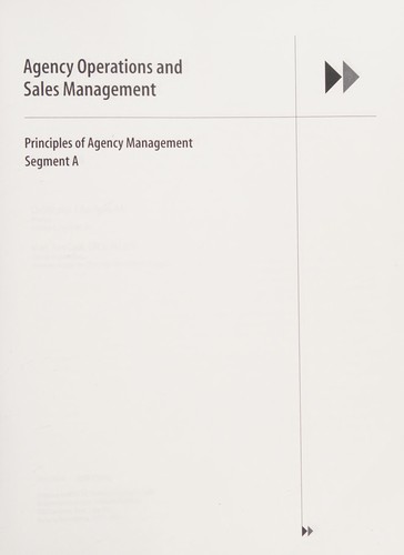 Cover for Agency operations and sales management