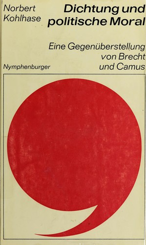 Cover for Dichtung und politische Moral