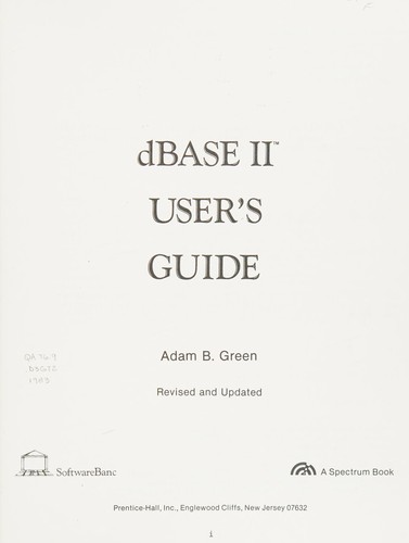 Cover for dBASE II user's guide