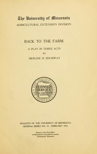 Cover for Back to the farm