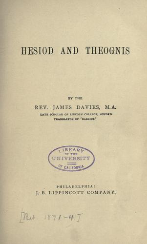 Cover for Hesiod and Theognis