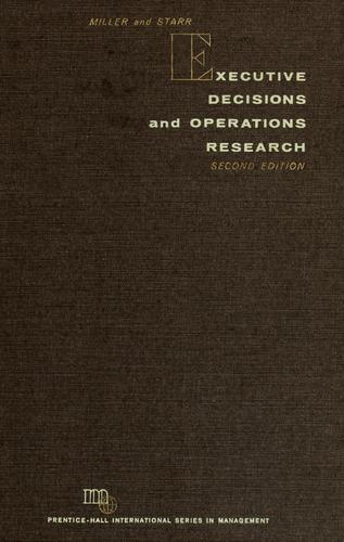 Cover for Executive decisions and operations research