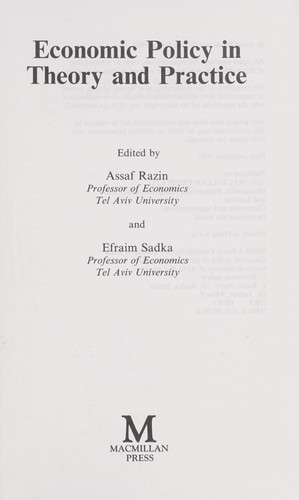 Cover for Economic policy in theory and practice