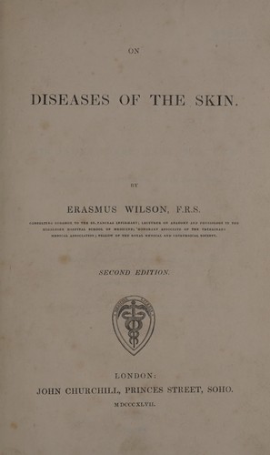 Cover for On diseases of the skin