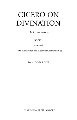 Cover for Cicero on divination