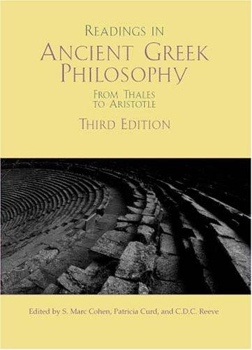 Cover for Readings In Ancient Greek Philosophy
