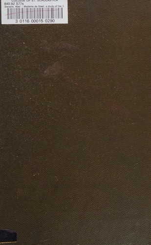Cover for Madame De Stael