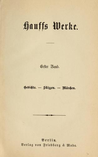 Cover for Hauffs Werke