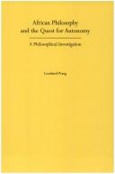 Cover for African Philosophy And The Quest For Autonomy