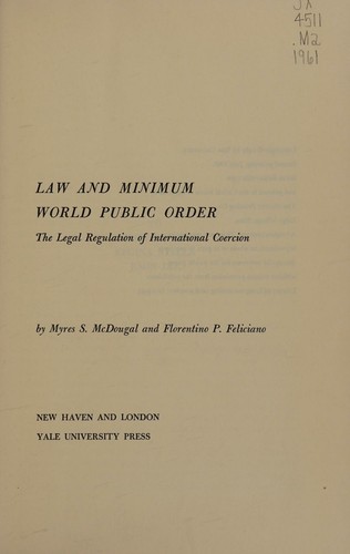 Cover for Law and minimum world public order