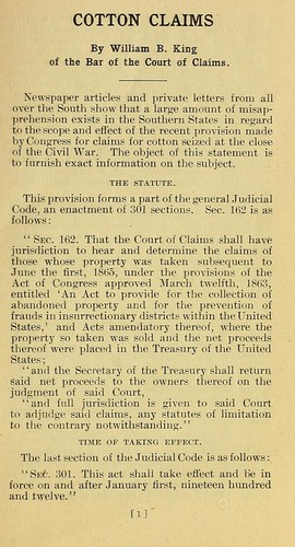 Cover for Cotton claims