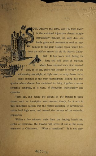 Cover for Lights and shadows of Chinatown